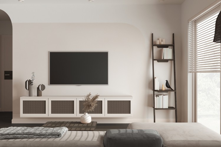 Modern living room with minimalist tv stand design