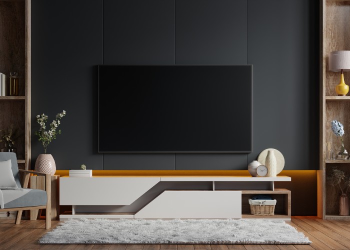 TV stand, TV in the modern living room
