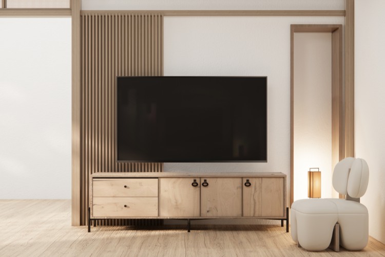 TV stand and TV in the Japan style Living room