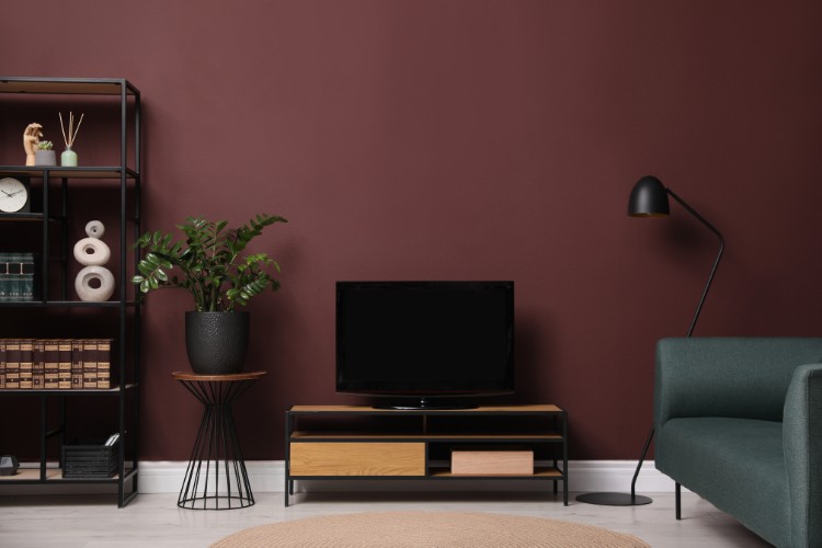 TV stand, and TV in the modern Living room