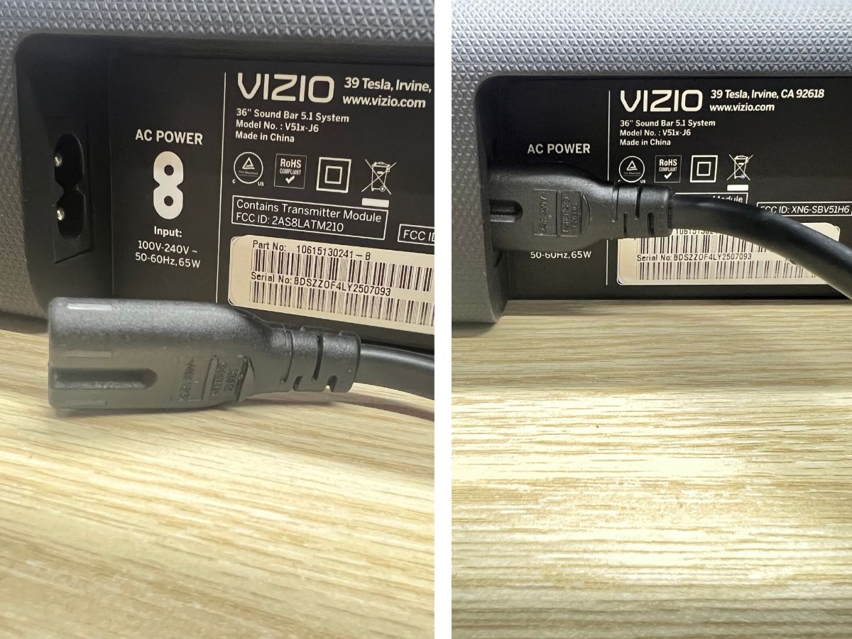 The power cycle process by unplug the Vizio soundbar's power and re-plug it back in
