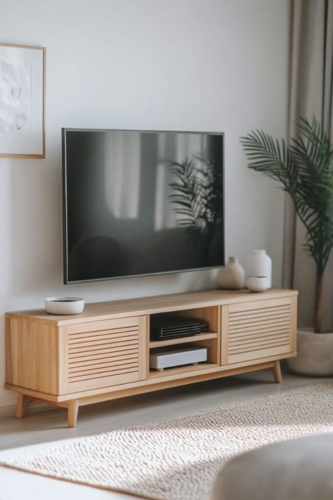 a tv stand in a modern living room