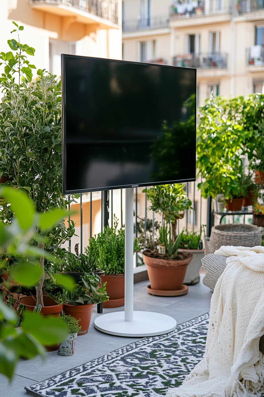 outdoor tv on a stand