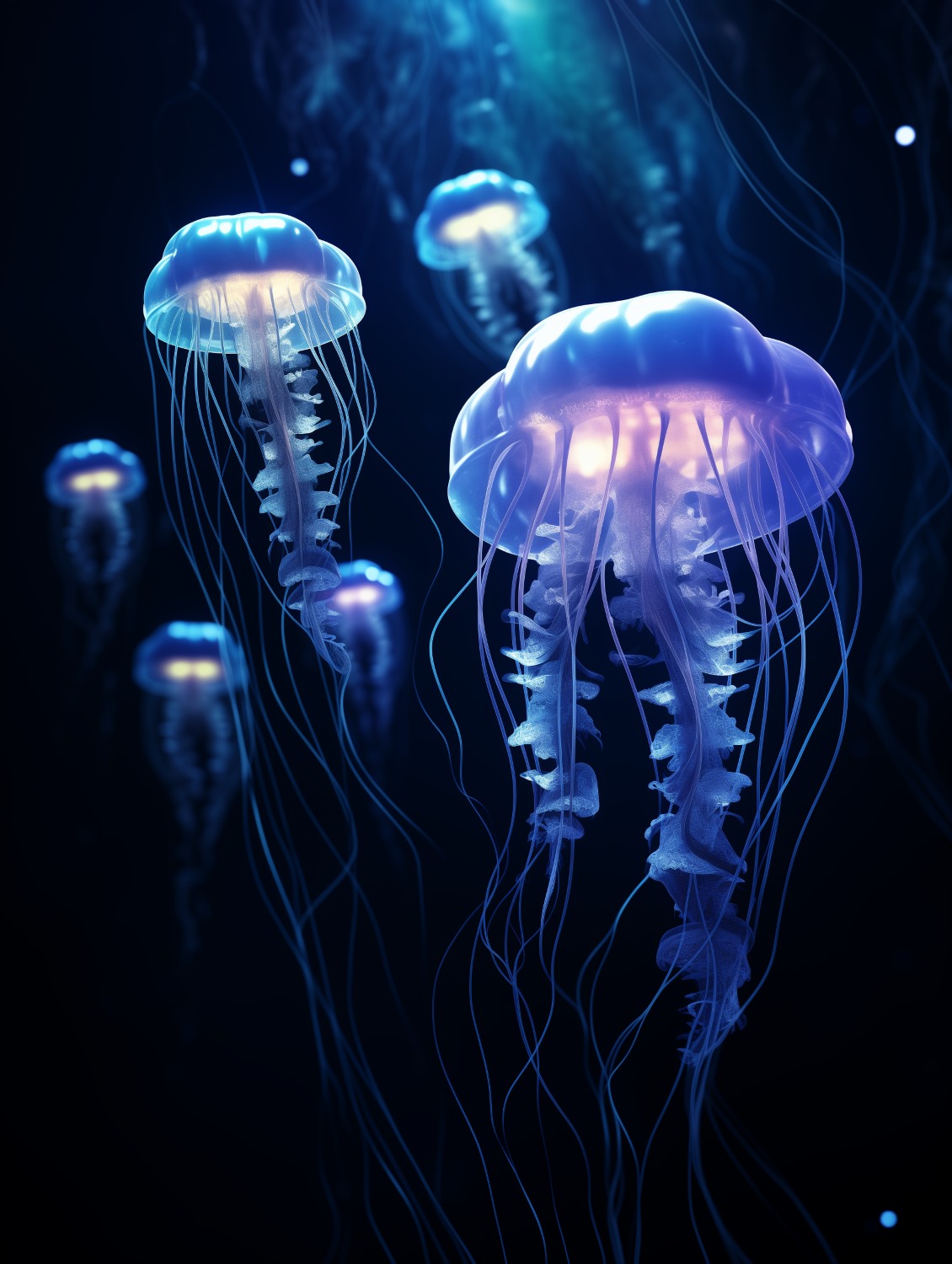 Blue Vertical Jellyfish Wallpapers 1