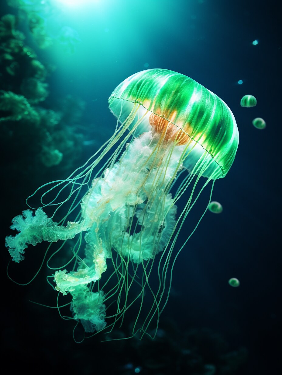 Green Vertical Jellyfish Wallpaper 4