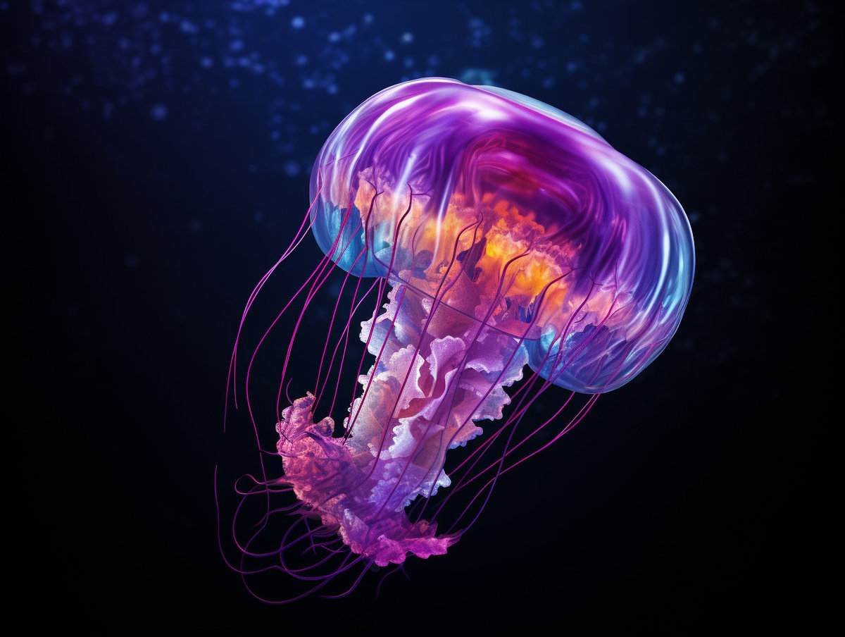 Purple Horizontal Jellyfish Wallpaper 1