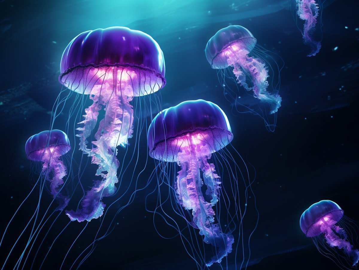 Purple Horizontal Jellyfish Wallpaper 2