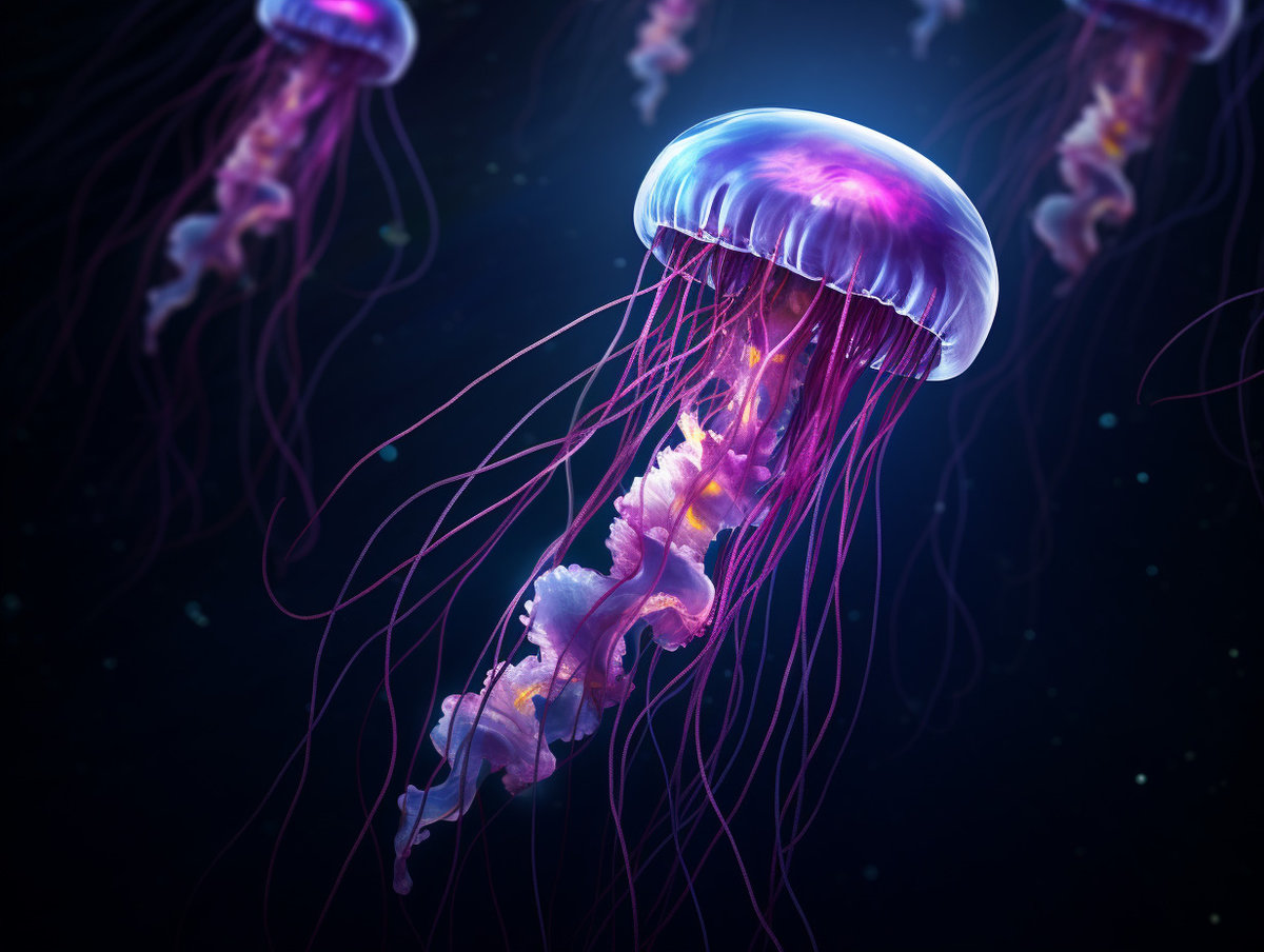 Purple Horizontal Jellyfish Wallpaper 3