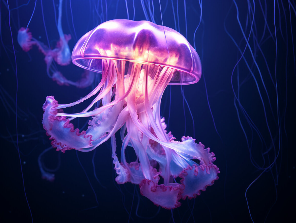 Purple Horizontal Jellyfish Wallpaper 5