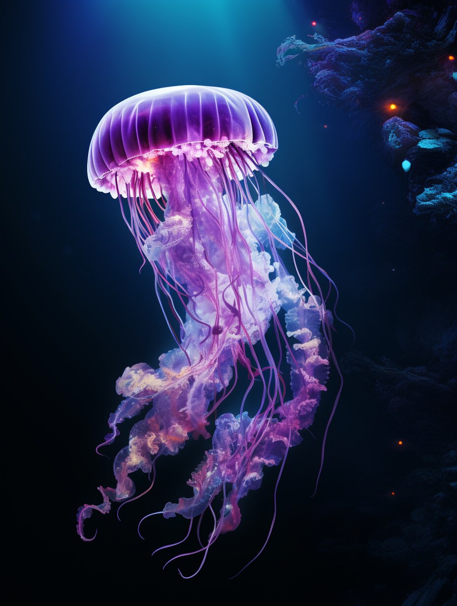 Purple Vertical Jellyfish Wallpaper 1