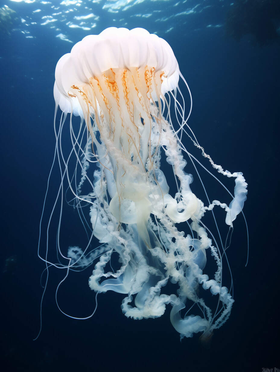 White Vertical Jellyfish Wallpaper 1
