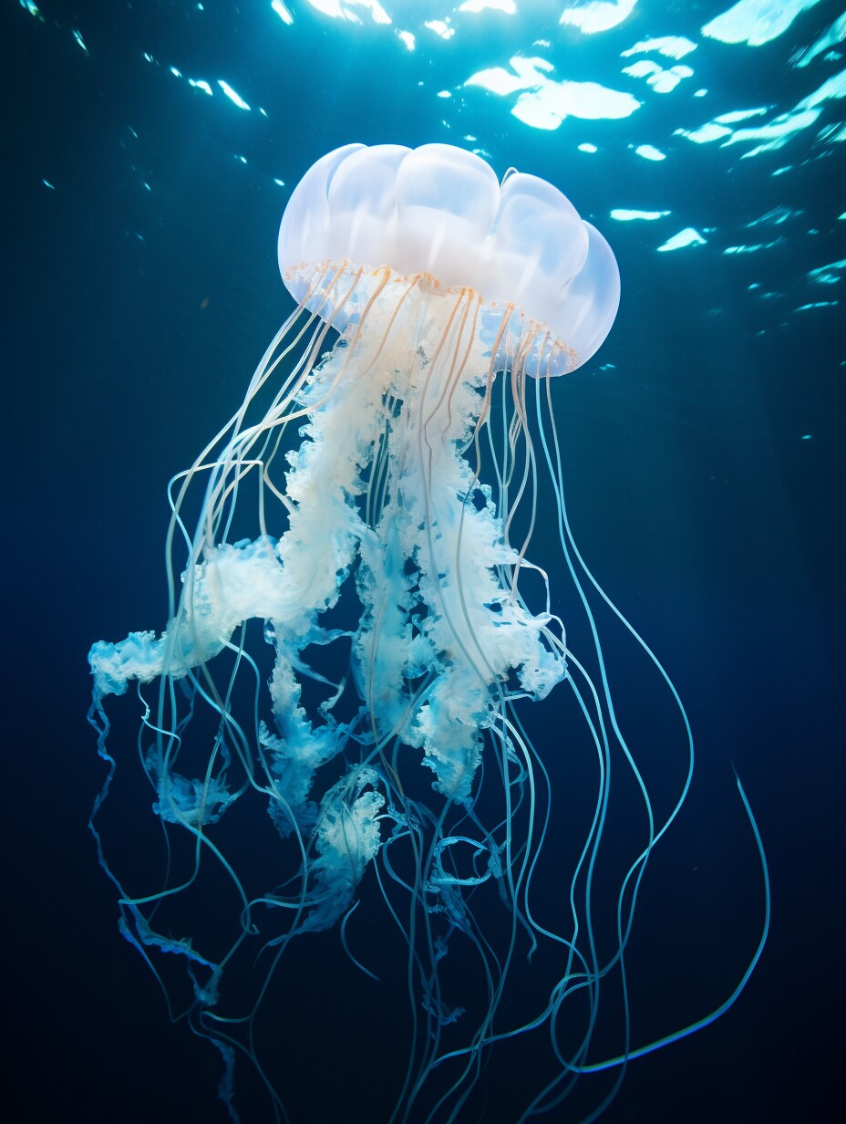 White Vertical Jellyfish Wallpaper 2