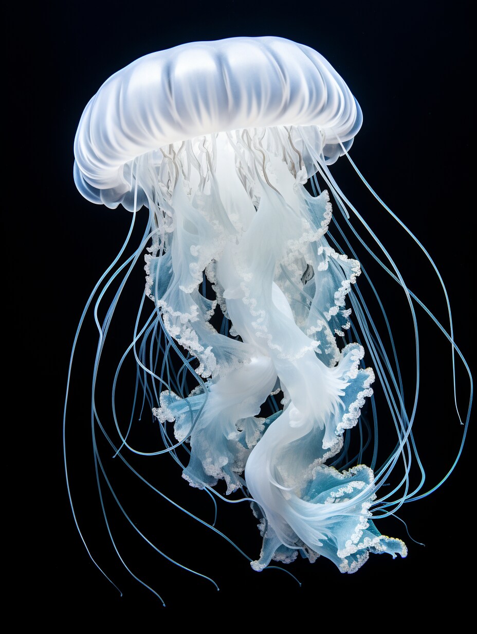 White Vertical Jellyfish Wallpaper 3