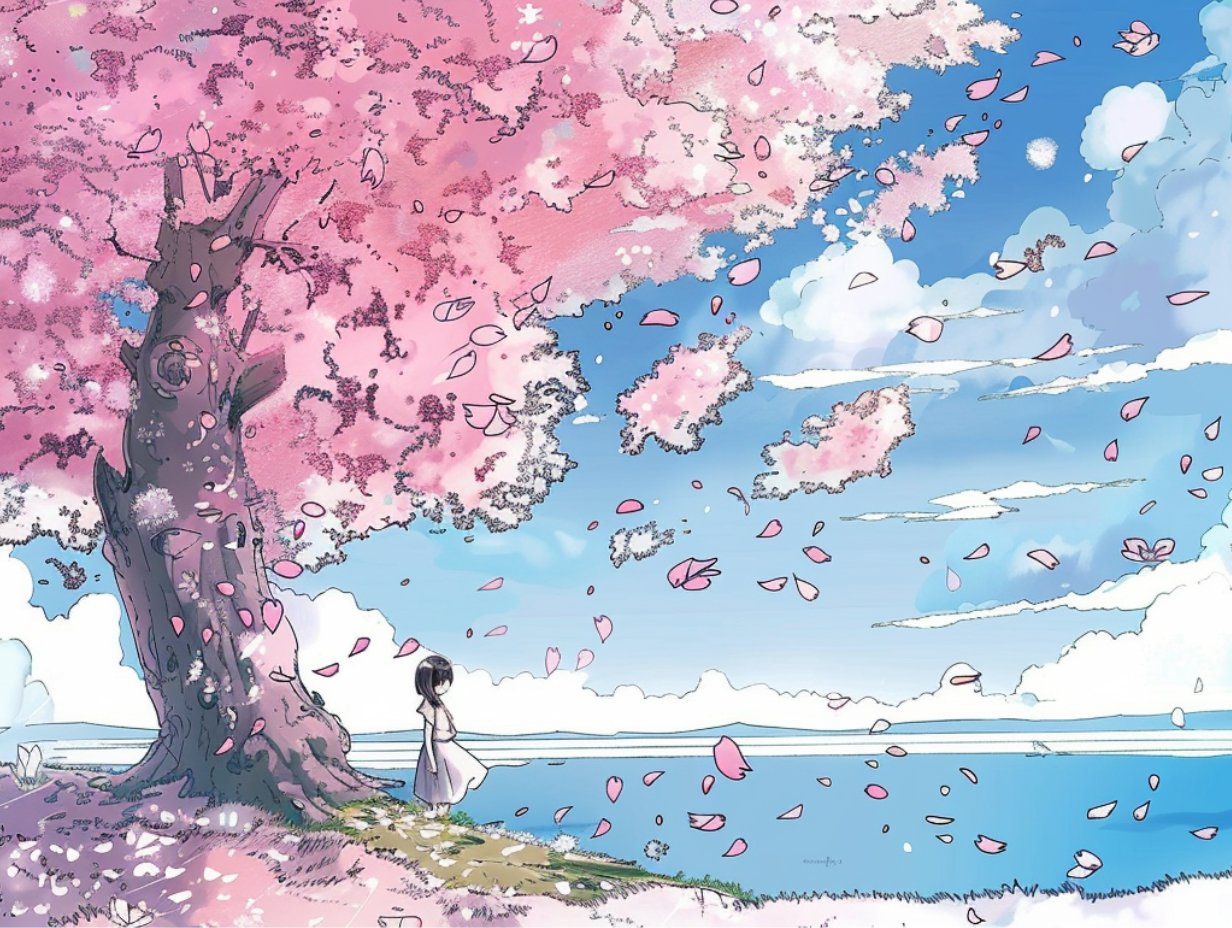 anime ipad wallper with sakura theme
