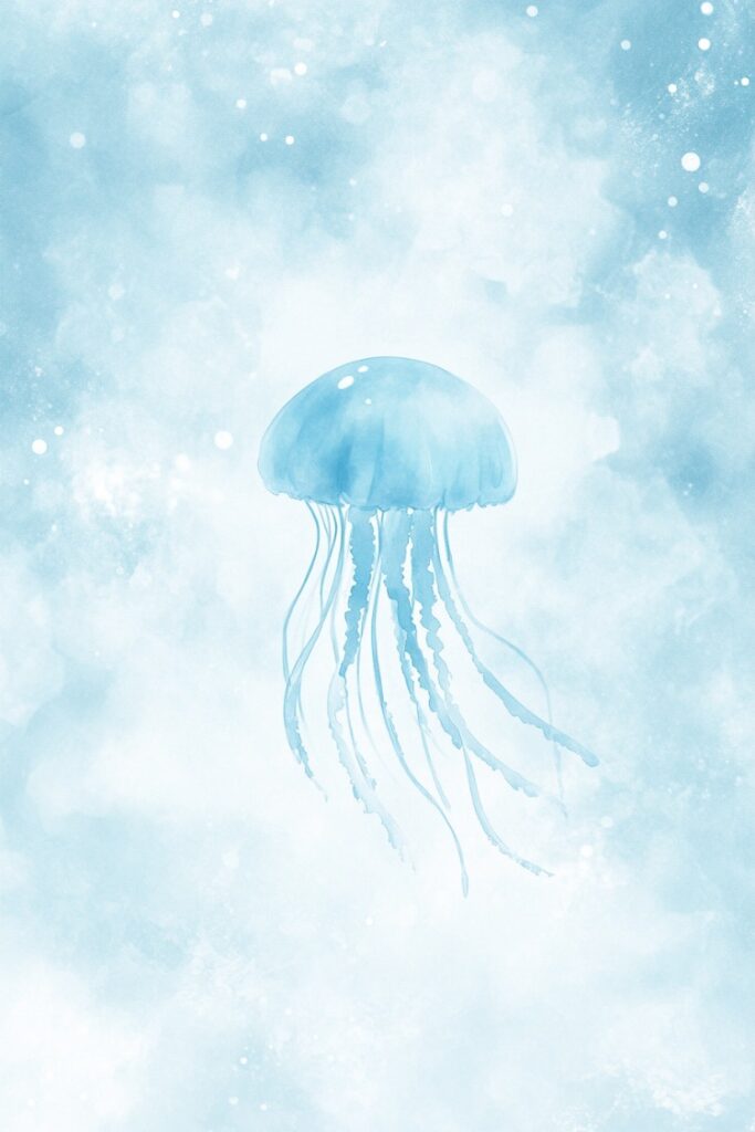 blue ipad wallpaper with jellyfish