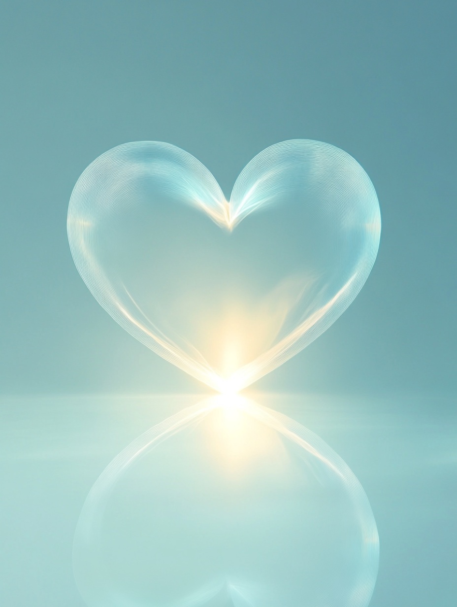 gradient blue heart ipad wallpaper