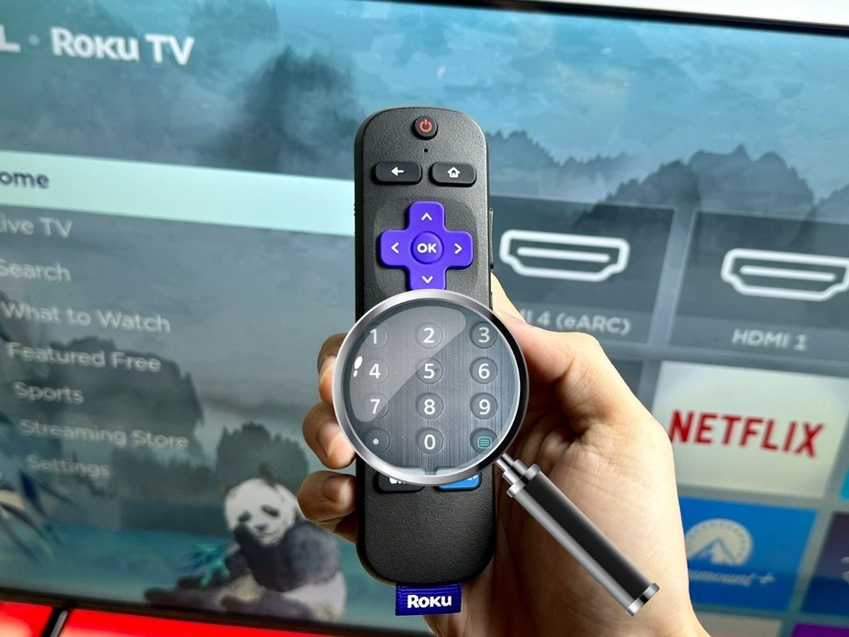 number buttons appear after a manifying glass when shown on a roku remote