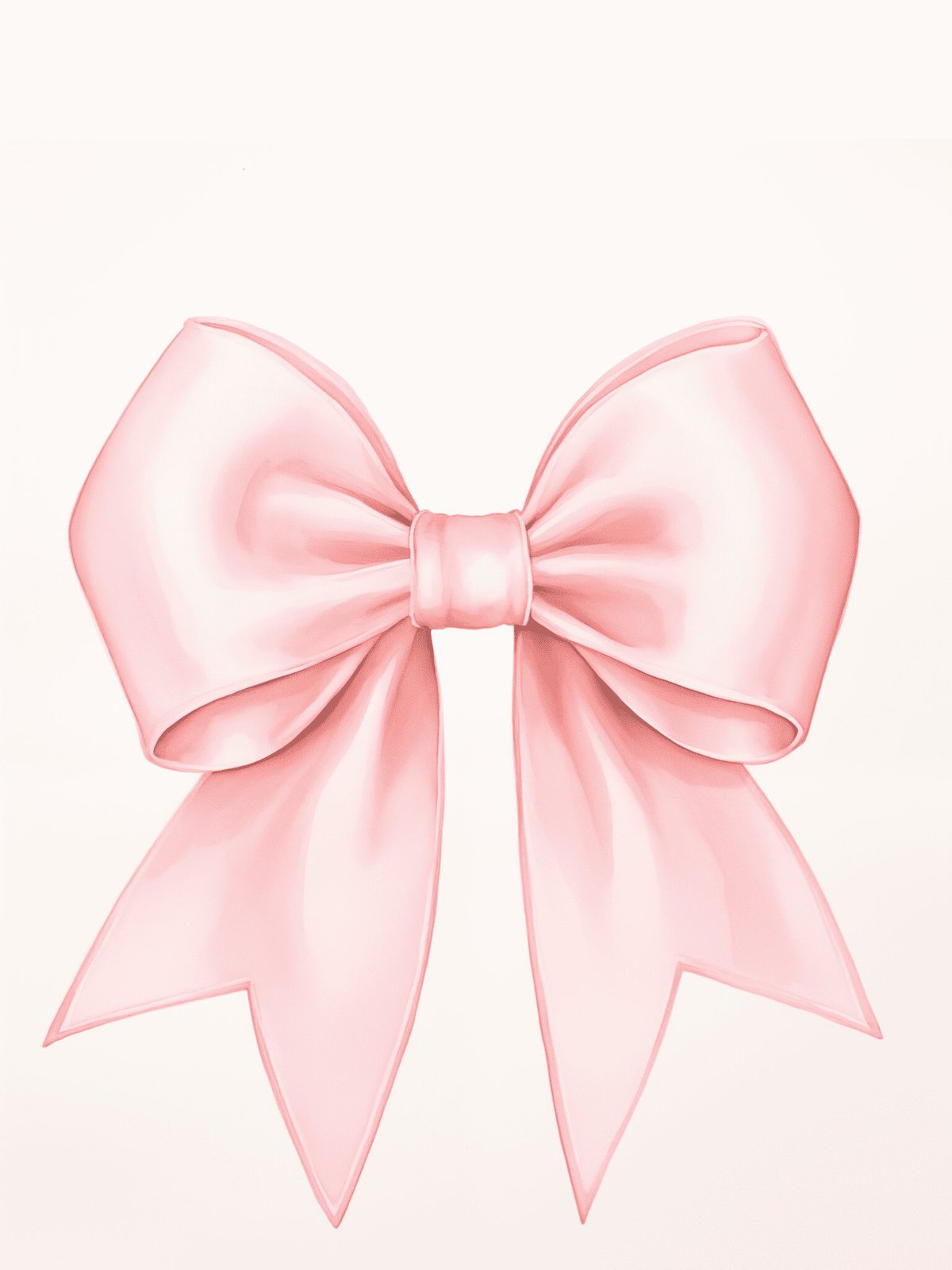 pencil drawing of a pink bow