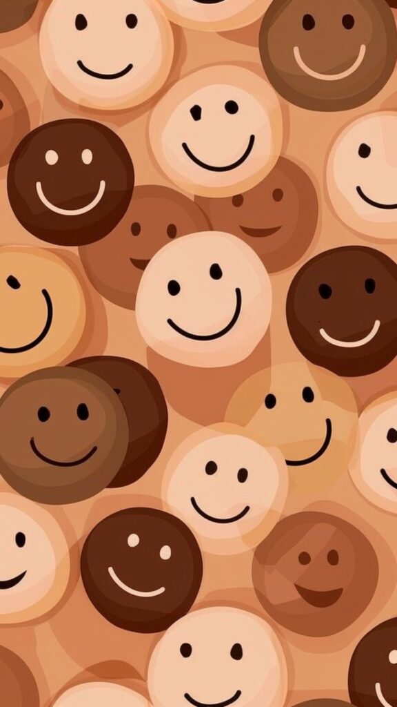 brown ipad wallpaper with smiley faces