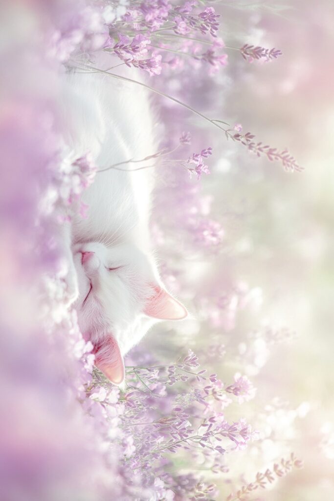 pastel ipad wallpaper with a sleeping cat