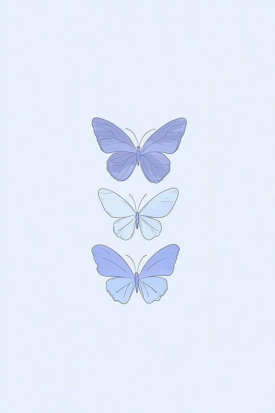 boho blue butterfly wallpaper