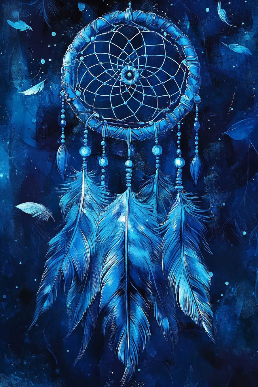 boho blue dreamcatcher wallpaper