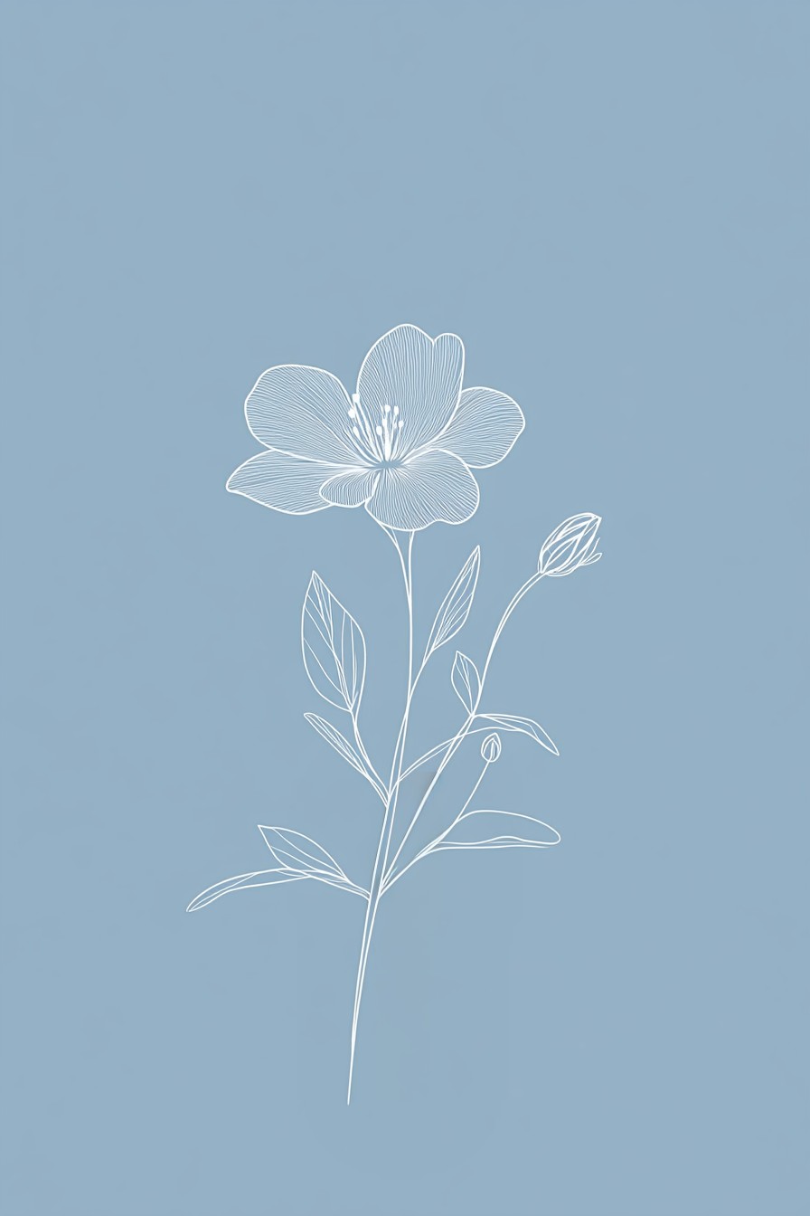 boho blue flower iphone wallpaper (2)