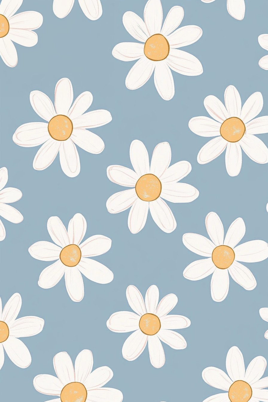 boho blue flower wallpaper (2)