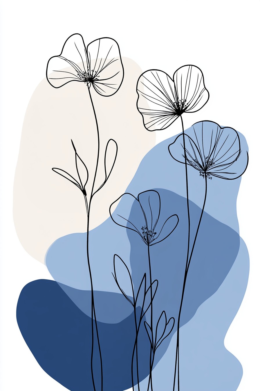 boho blue flower wallpaper (4)