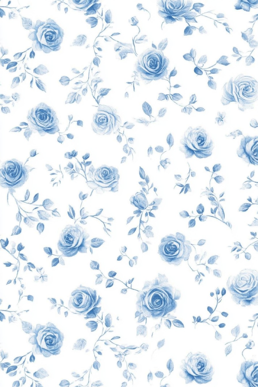 boho blue rose wallpaper