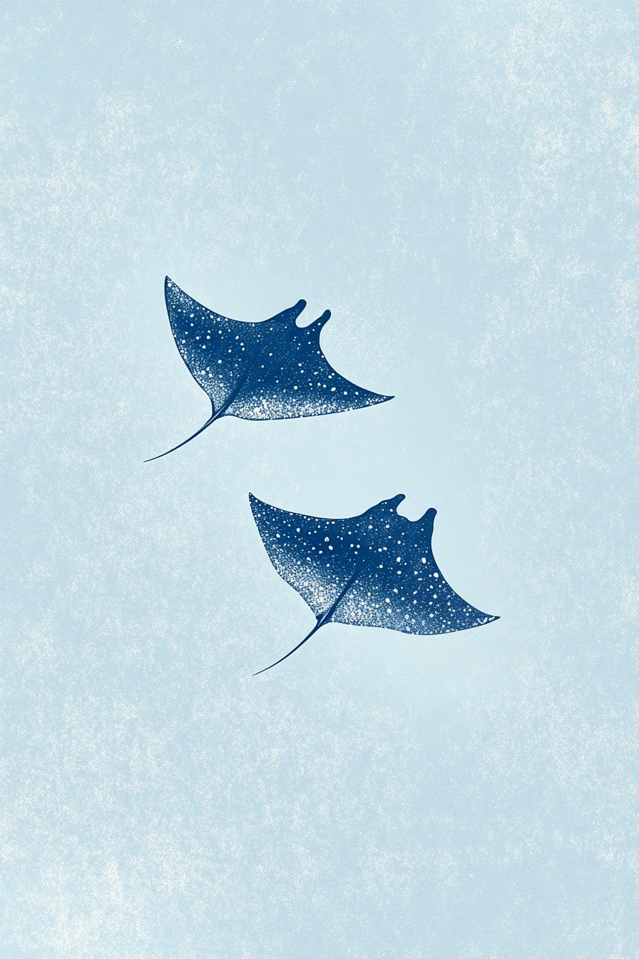 boho blue stingray wallpaper