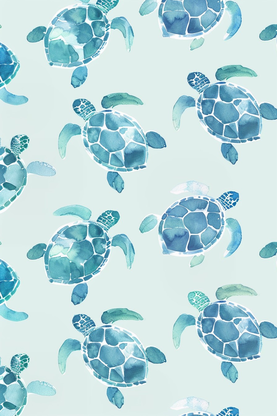 boho blue turtle wallpaper