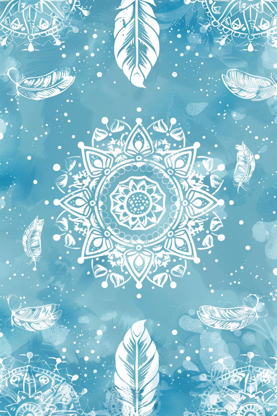 boho blue wallpaper