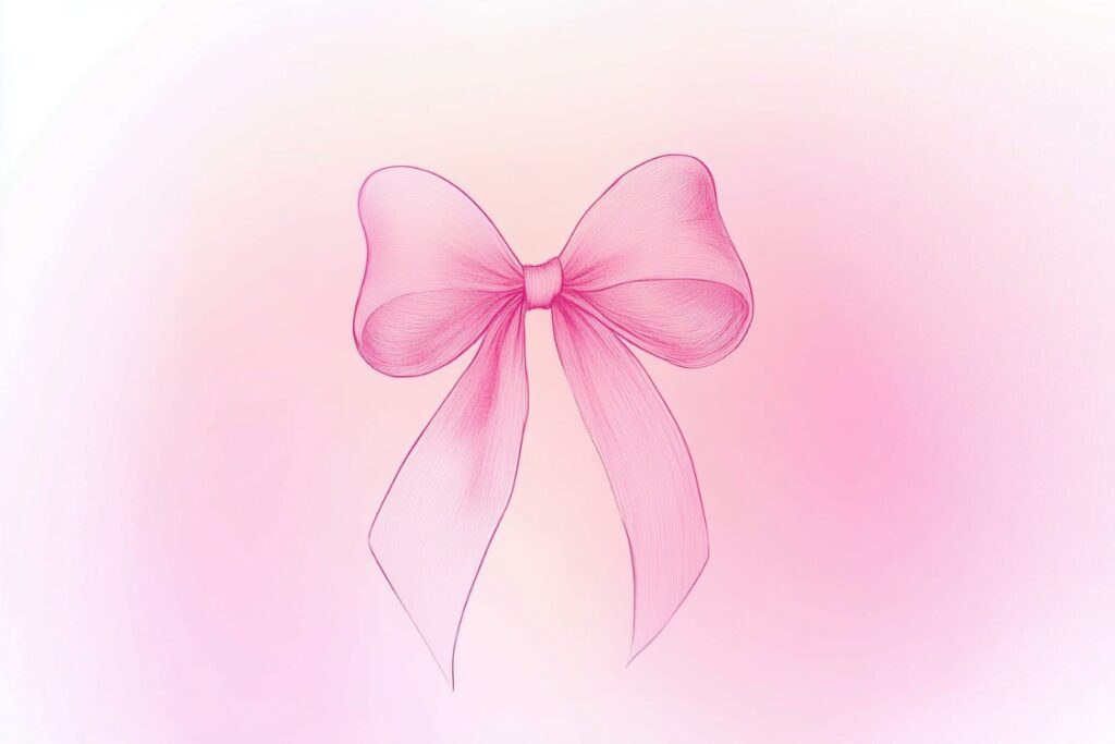 mac pink background with a bow in the center