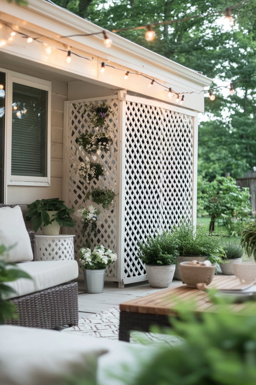 Hide AC Unit with Lattice Screen