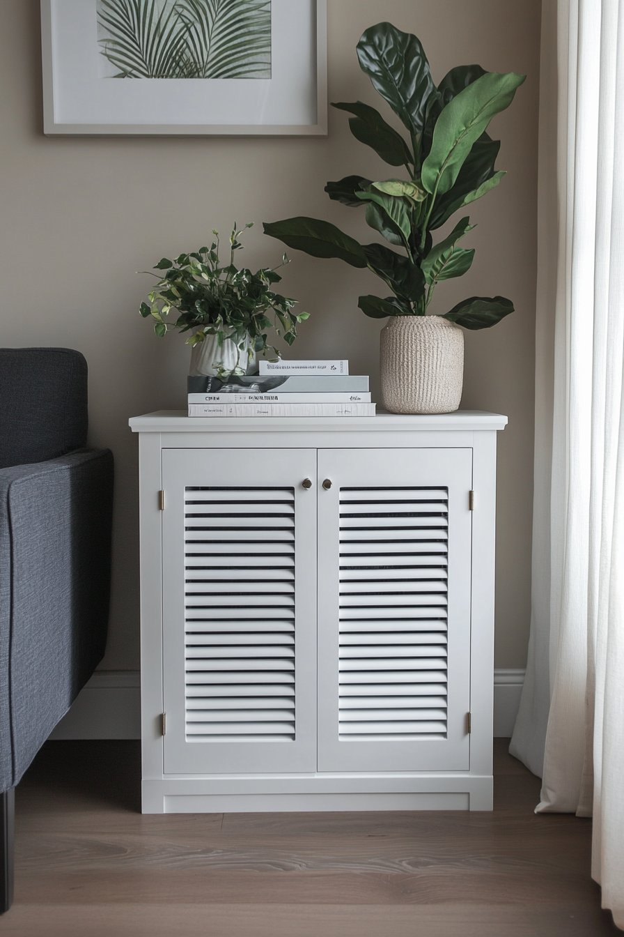 Hide AC Unit with Louvered Cabinet