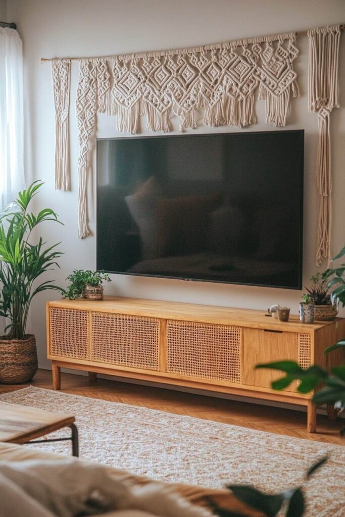 boho tv wall decor - 1