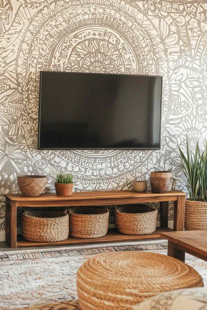 boho tv wall decor - 11