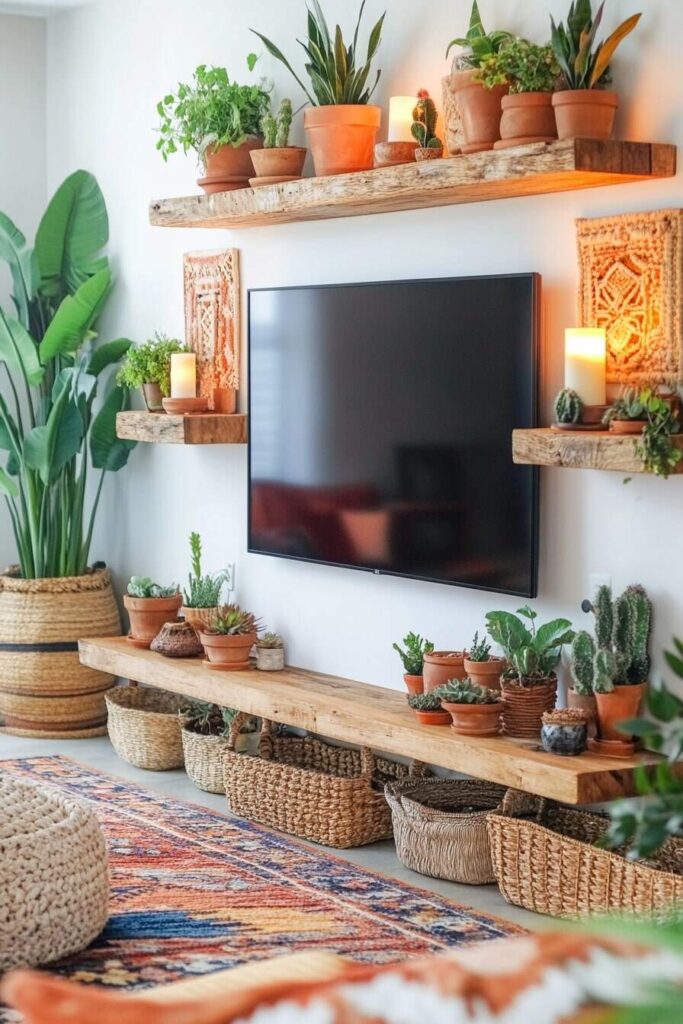 boho tv wall decor - 5