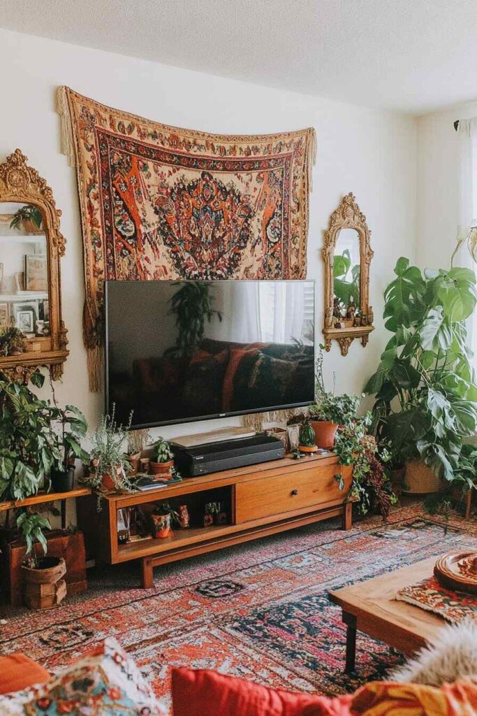 boho tv wall decor - 9