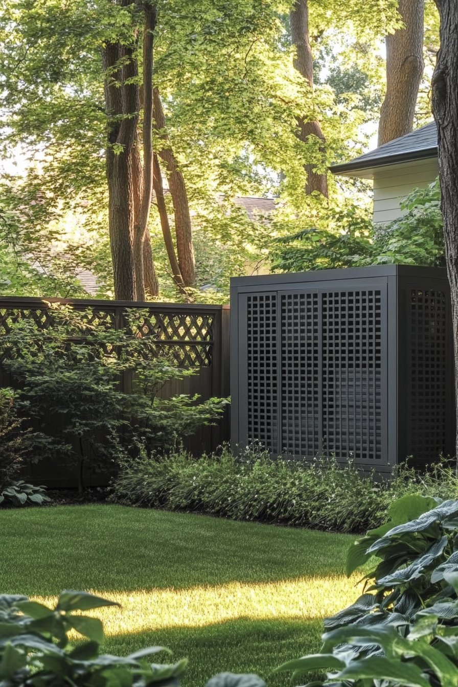 hide ac unit with lattice screen